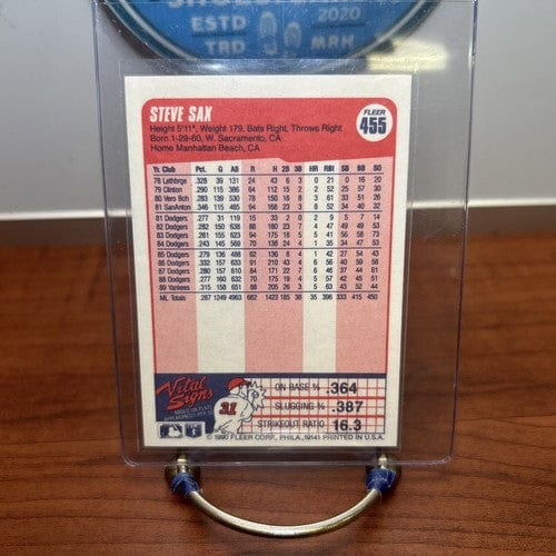 Cheap Sneaks Footwear/Sports Cards Baseball Card 1990 Fleer Steve Sax New York Yankees  #455 Centered Mint