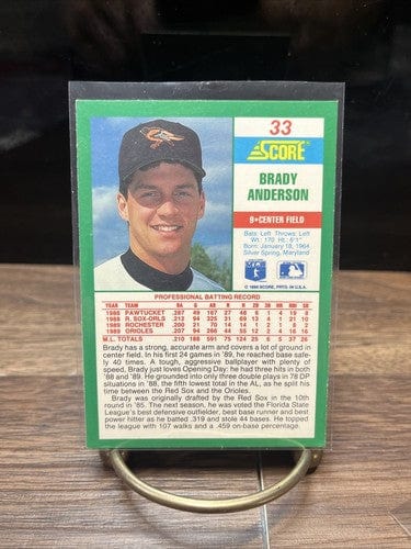Cheap Sneaks Footwear/Sports Cards Baseball Card 1990 SCORE #33 BRADY ANDERSON BALTIMORE ORIOLES Baseball Card