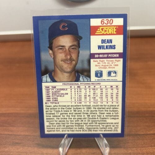 Cheap Sneaks Footwear/Sports Cards Baseball Card 1990 Score #630 DEAN WILKINS RC Chicago Cubs Rookie