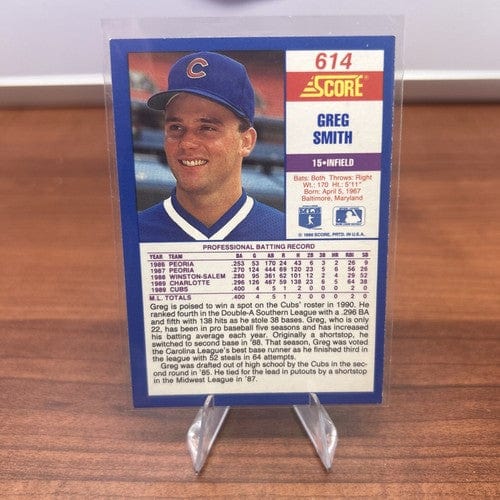 Cheap Sneaks Footwear/Sports Cards Baseball Card 1990 Score Greg Smith Rookie Chicago Cubs #614