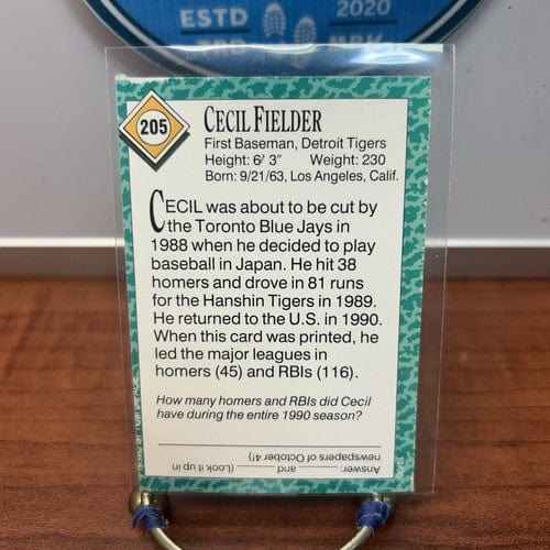 Cheap Sneaks Footwear/Sports Cards Baseball Card 1990 Sports Illustrated for Kids #205 Cecil Fielder Detroit Tigers (1)