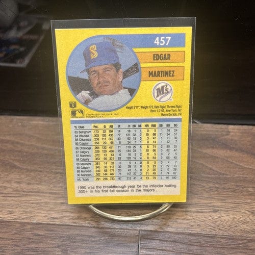 Cheap Sneaks Footwear/Sports Cards Baseball Card 1991 MLB Fleer Edgar Martinez #457 Base Card - Pulled From Sealed Set