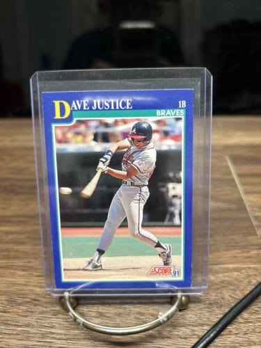 Cheap Sneaks Footwear/Sports Cards Baseball Card 1991 Score David Justice Atlanta Braves #55