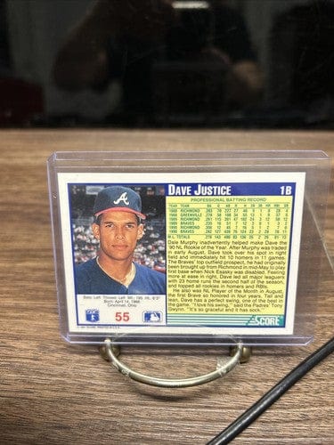 Cheap Sneaks Footwear/Sports Cards Baseball Card 1991 Score David Justice Atlanta Braves #55