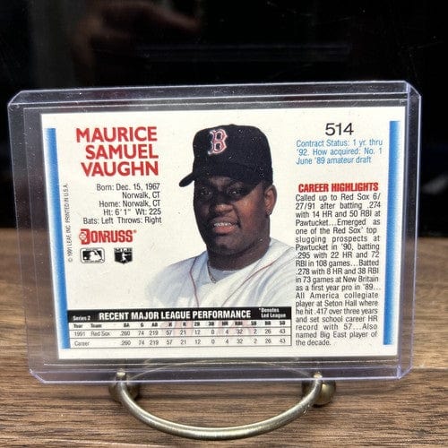 Cheap Sneaks Footwear/Sports Cards Baseball Card 1992 Donruss #514 Mo Vaughn Boston Red Sox