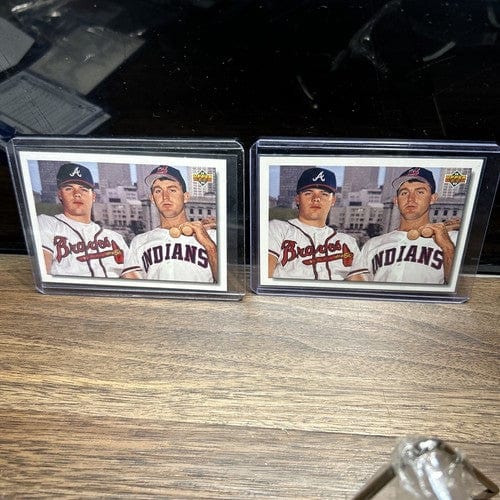 Cheap Sneaks Footwear/Sports Cards Baseball Card 1992 Upper Deck #1 Jim Thome Ryan Klesko Cleveland Indians Atlanta Bra