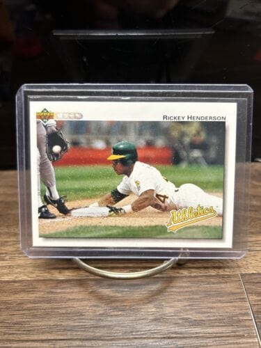 Cheap Sneaks Footwear/Sports Cards Baseball Card 1992 Upper Deck #155 Rickey Henderson Oakland A's Athletics