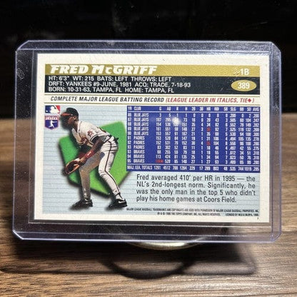 Cheap Sneaks Footwear/Sports Cards Baseball Card 1996 Topps Atlanta Braves Baseball Card #389 Fred McGriff