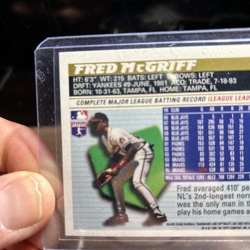 Cheap Sneaks Footwear/Sports Cards Baseball Card 1996 Topps Atlanta Braves Baseball Card #389 Fred McGriff
