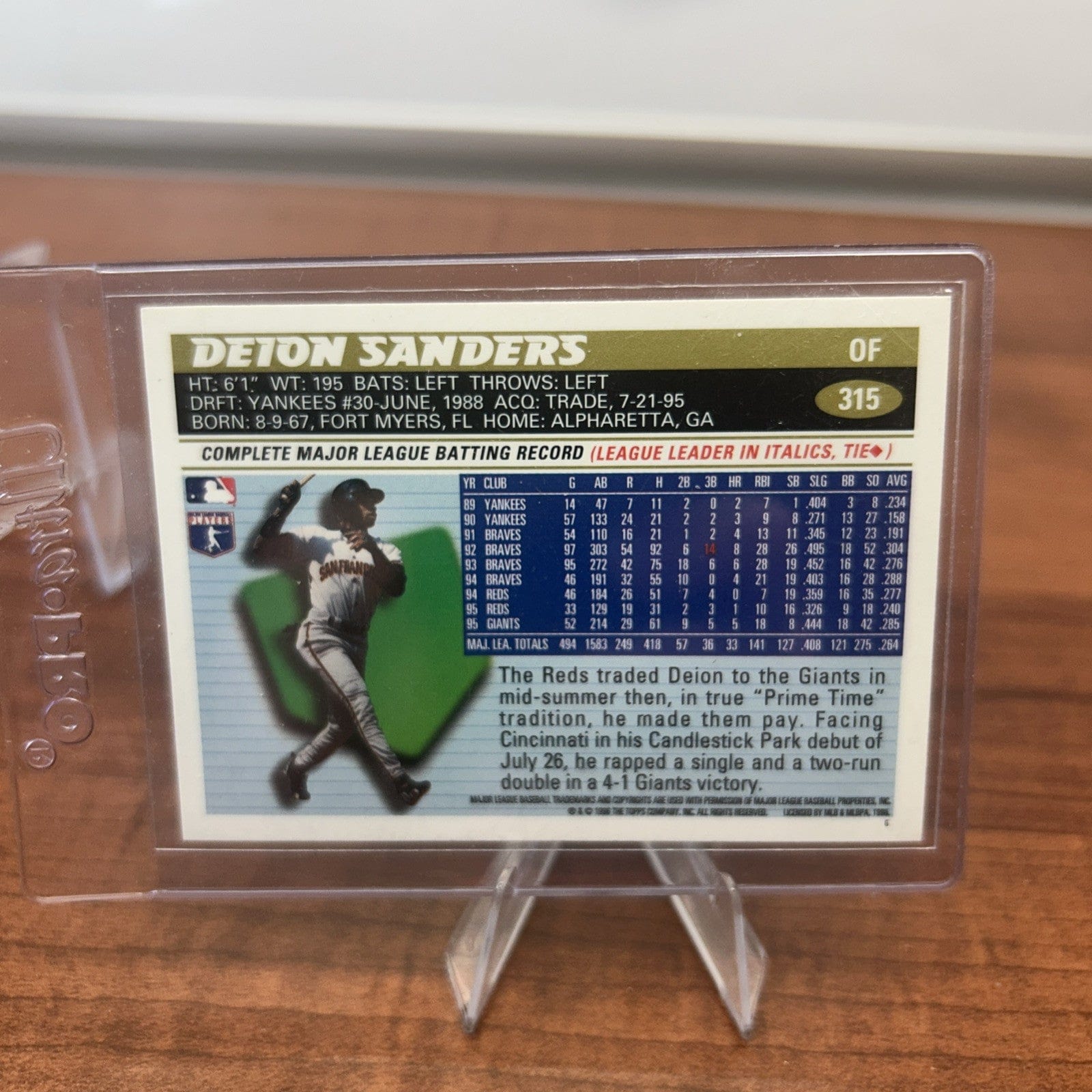 Cheap Sneaks Footwear/Sports Cards Baseball Card 1996 Topps San Francisco Giants Baseball Card #315 Deion Sanders
