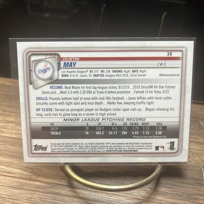 Cheap Sneaks Footwear/Sports Cards Baseball Card 2020 Bowman Dustin May RC #38 Los Angeles Dodgers Rookie 