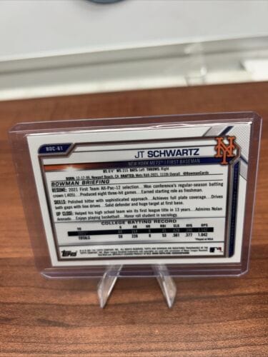 Cheap Sneaks Footwear/Sports Cards Baseball Card 2021 Bowman Draft JT Schwartz Chrome Orange Refractor #21/25