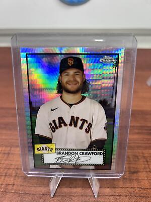 Cheap Sneaks Footwear/Sports Cards Baseball Card 2021 Topps Chrome Platinum Anniversary #331 Brandon Crawford Prism Ref