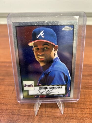 Cheap Sneaks Footwear/Sports Cards Baseball Card 2021 TOPPS CHROME PLATINUM ANNIVERSARY DEION SANDERS BASE CARD #320 NM