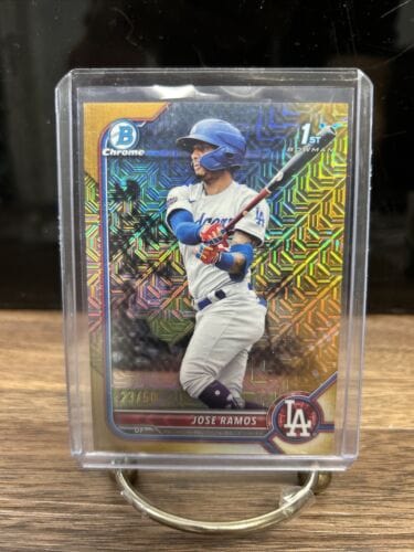 Cheap Sneaks Footwear/Sports Cards Baseball Card 2022 1st Bowman Chrome Jose Romas  MEGA BOX GOLD REFRACTOR#23/50 Dodge
