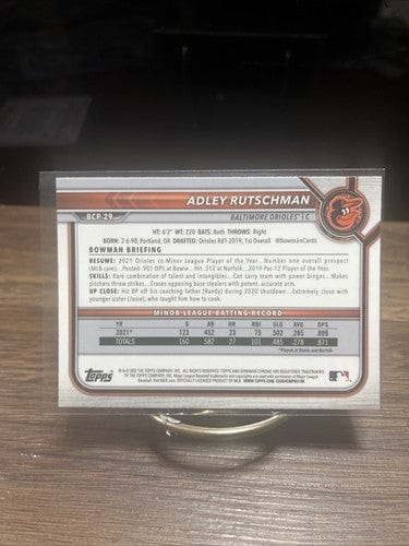 Cheap Sneaks Footwear/Sports Cards Baseball Card 2022 Bowman Chrome Adley Rutschman #BCP-29 Baltimore Orioles