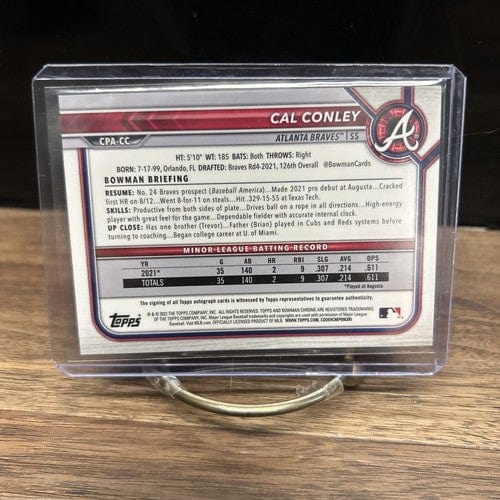 Cheap Sneaks Footwear/Sports Cards Baseball Card 2022 Bowman Chrome Cal Conley Prospect Auto Autograph #CPA-CC Braves