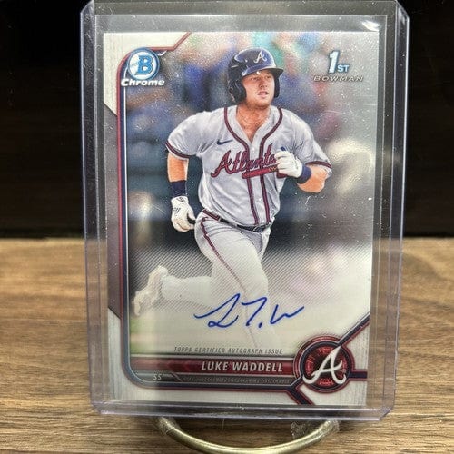 Cheap Sneaks Footwear/Sports Cards Baseball Card 2022 Bowman Chrome Luke Waddell 1st Bowman Auto Atlanta Braves Prospec