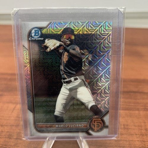 Cheap Sneaks Footwear/Sports Cards Baseball Card 2022 Bowman Chrome MARCO LUCIANO Mojo Mega Box Refractor #BCP-7 SF Gia
