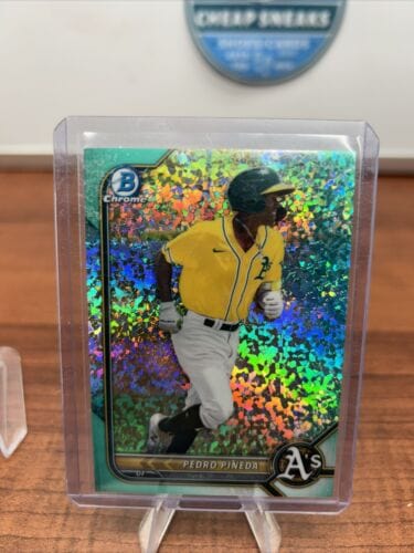 Cheap Sneaks Footwear/Sports Cards Baseball Card 2022 Bowman Chrome Pedro Pineda Green Mini Diamond /99 Oakland A’s P