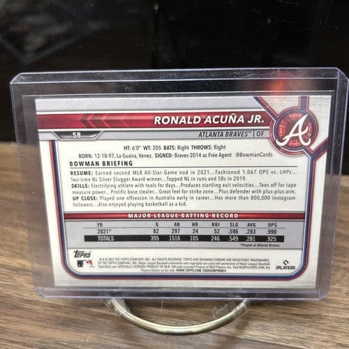 Cheap Sneaks Footwear/Sports Cards Baseball Card 2022 Bowman Chrome Ronald Acuna Jr #58 Atlanta Braves Future HOF LEGEN