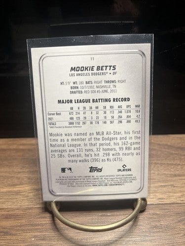 Cheap Sneaks Footwear/Sports Cards Baseball Card 2022 Bowman Platinum #11 Mookie Betts - Los Angeles Dodgers