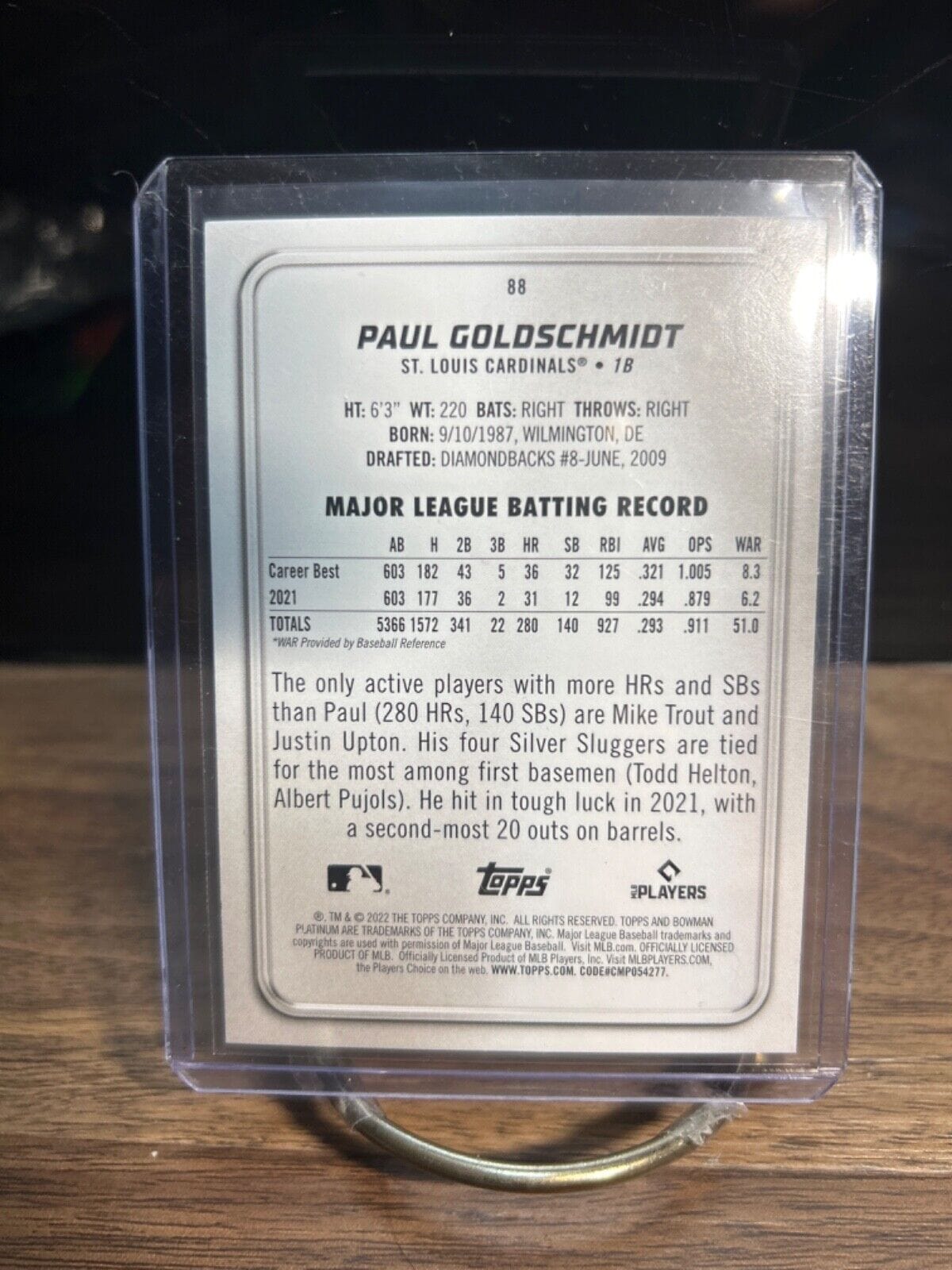 Cheap Sneaks Footwear/Sports Cards Baseball Card 2022 Bowman Platinum #88 Paul Goldschmidt    St. Louis Cardinals