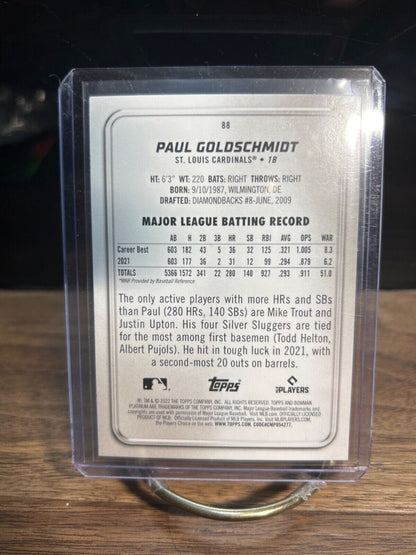 Cheap Sneaks Footwear/Sports Cards Baseball Card 2022 Bowman Platinum #88 Paul Goldschmidt    St. Louis Cardinals
