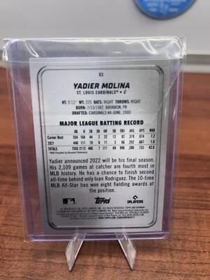 Cheap Sneaks Footwear/Sports Cards Baseball Card 2022 Bowman Platinum #93 Yadier Molina Ice Foilboard