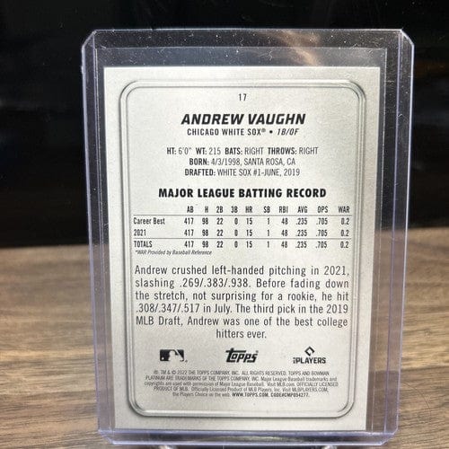 Cheap Sneaks Footwear/Sports Cards Baseball Card 2022 Bowman Platinum Andrew Vaughn Chicago White Sox Baseball Card #17