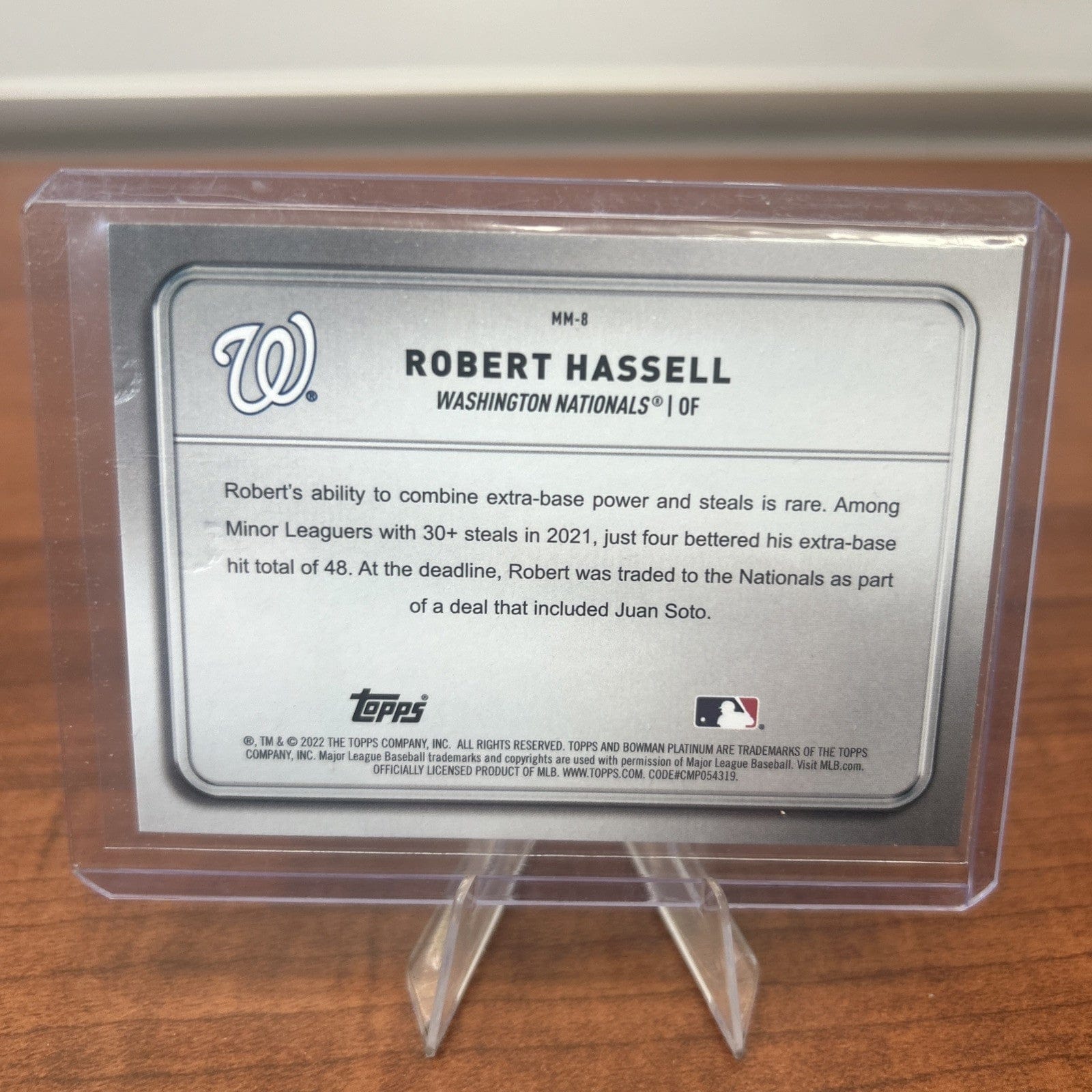 Cheap Sneaks Footwear/Sports Cards Baseball Card 2022 Bowman Platinum Baseball Minted in Merit # MM-8 Robert Hassell