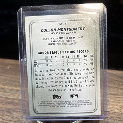 Cheap Sneaks Footwear/Sports Cards Baseball Card 2022 Bowman Platinum Colson Montgomery Chicago White Sox Prospect # To