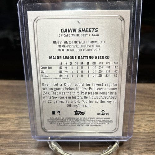 Cheap Sneaks Footwear/Sports Cards Baseball Card 2022 Bowman Platinum Gavin Sheets Chicago White Sox Baseball Card #37
