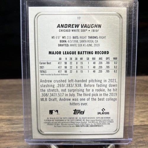 Cheap Sneaks Footwear/Sports Cards Baseball Card 2022 Bowman Platinum Ice Foil Andrew Vaughn Chicago White Sox Baseball