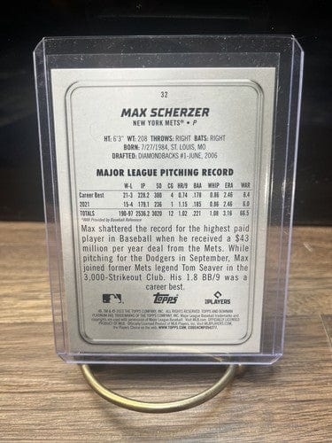Cheap Sneaks Footwear/Sports Cards Baseball Card 2022 Bowman Platinum Ice Foil Max Scherzer #32 NY Mets