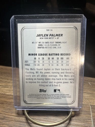 Cheap Sneaks Footwear/Sports Cards Baseball Card 2022 Bowman Platinum Jaylen Palmer #TOP-74 New York Mets