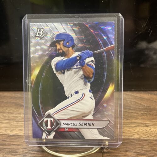 Cheap Sneaks Footwear/Sports Cards Baseball Card 2022 Bowman Platinum Marcus Semien Silver Ice Foil Texas Rangers #64