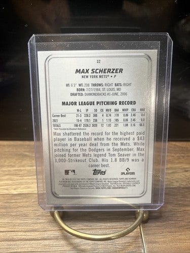 Cheap Sneaks Footwear/Sports Cards Baseball Card 2022 Bowman Platinum Max Scherzer New York Mets #32