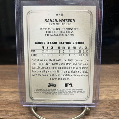 Cheap Sneaks Footwear/Sports Cards Baseball Card 2022 Bowman Platinum Prospect Kahlil Watson Miami Marlins #TOP-98