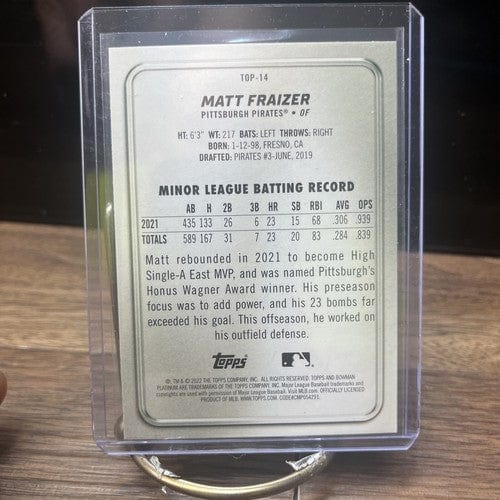 Cheap Sneaks Footwear/Sports Cards Baseball Card 2022 Bowman Platinum #TOP-14 Matt Frazier Pittsburgh Pirates Baseball