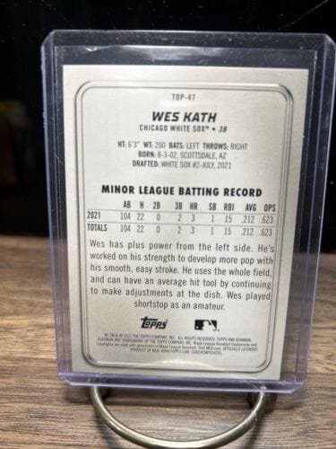 Cheap Sneaks Footwear/Sports Cards Baseball Card 2022 Bowman Platinum Wes Kath Chicago White Sox Baseball Prospect #Top