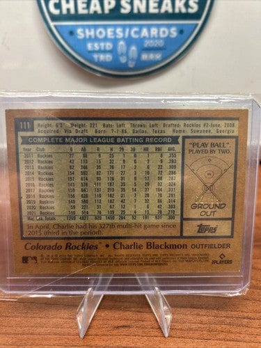 Cheap Sneaks Footwear/Sports Cards Baseball Card 2022 Charlie Blackmon Topps Archives Silver Parallel Card #62/99 Rocki