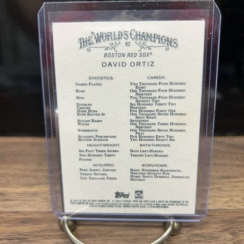 Cheap Sneaks Footwear/Sports Cards Baseball Card 2022 David Ortiz Topps Allen & Ginter Base #82 Bos Red Sox