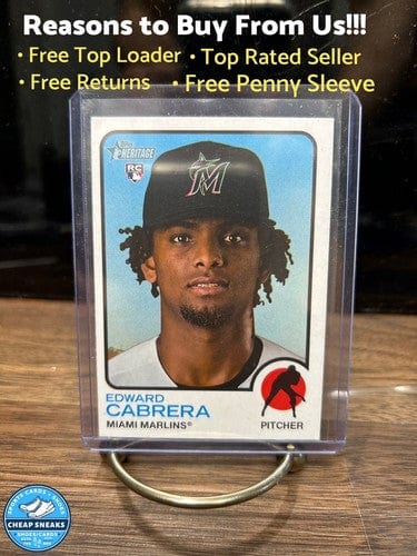 Cheap Sneaks Footwear/Sports Cards Baseball Card 2022 Heritage High Number Base #657 Edward Cabrera - Miami Marlins RC