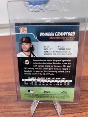 Cheap Sneaks Footwear/Sports Cards Baseball Card 2022 Stadium Club #102 Brandon Crawford