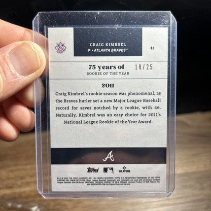 Cheap Sneaks Footwear/Sports Cards Baseball Card 2022 Topps 75th Anniv Of The ROY Craig Kimbrel Braves #14 Blue Sapphir