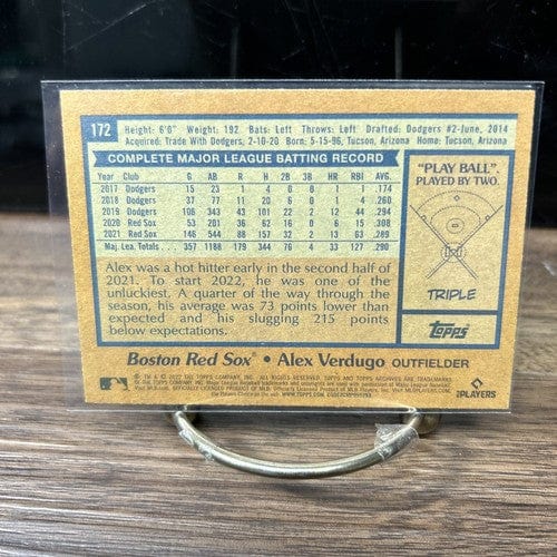 Cheap Sneaks Footwear/Sports Cards Baseball Card 2022 Topps Archives Baseball Boston Red Sox Alex Verdugo #172