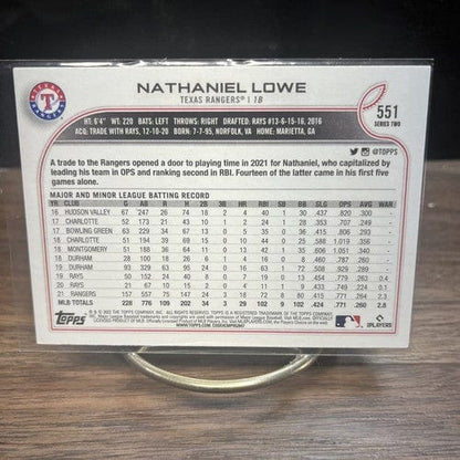 Cheap Sneaks Footwear/Sports Cards Baseball Card 2022 Topps Baseball # 551 Nathaniel Lowe