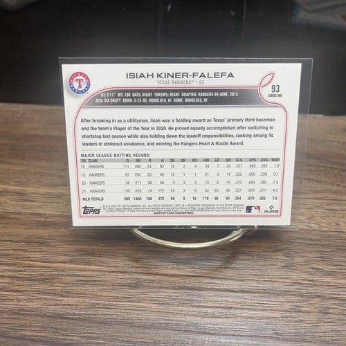 Cheap Sneaks Footwear/Sports Cards Baseball Card 2022 Topps Baseball # 93 Isiah Kiner-Falefa