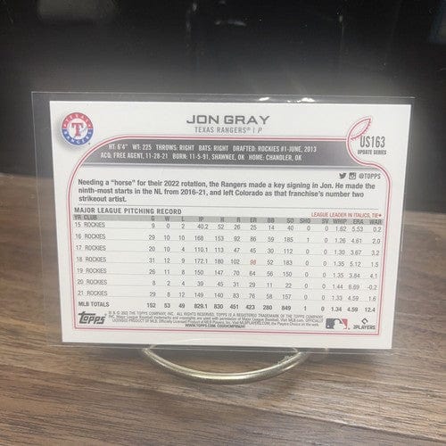 Cheap Sneaks Footwear/Sports Cards Baseball Card 2022 Topps Baseball Update Series # US163 Jon Gray